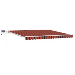 Auvent Rétractable orange et marron 400 × 300 cm Tissu et acier 515254515254