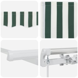 Auvent Rétractable Vert et blanc 400 × 300 cm 515256515256