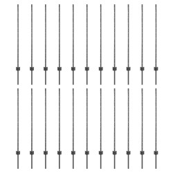 Poteau de clôture. 22 pcs Gris 160 cm Acier 515272515272