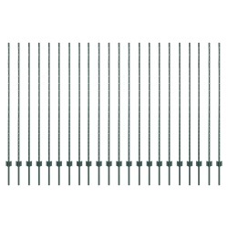 Poteau de clôture. 22 pcs Vert 200 cm Acier 515273515273