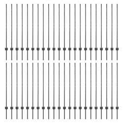 Poteau de clôture. 44 pcs Gris 160 cm Acier 515284515284