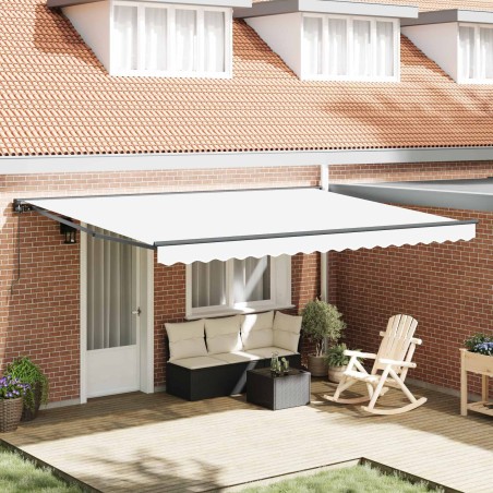 Cadre d'auvent Blanc 450 × 300 cm Polyester avec revêtement PU 515291515291