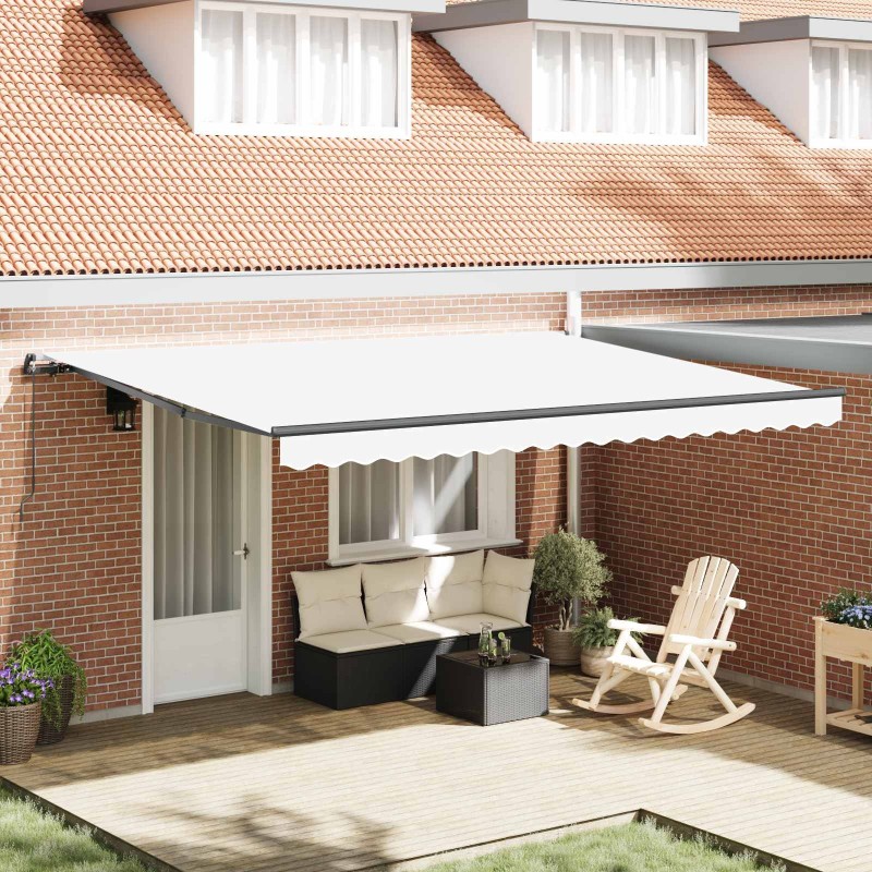 Auvent Rétractable Blanc 450 × 300 cm Polyester et Acier 515296515296