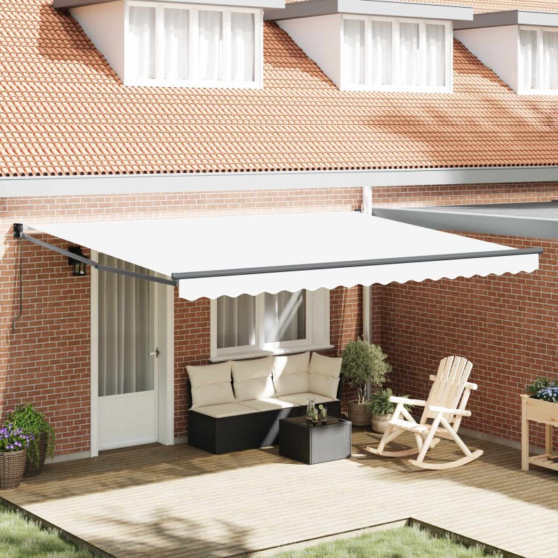 Auvent Blanc 450 x 300 x 165 cm Polyester et métal 515305515305