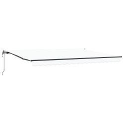 Auvent Rétractable Blanc 450 × 300 cm Tissu et Aluminium 515308515308