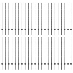 Poteau de clôture. 44 pcs Gris 180 cm Acier 515310515310