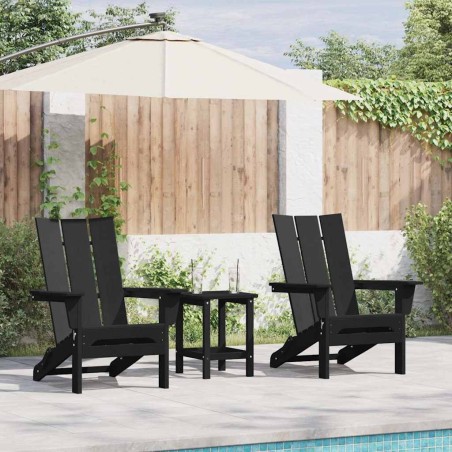 Chaise de jardin 3 pcs Noir 80.5 x 74.5 x 92 cm Polyéthylène 515329515329