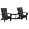 Chaise de jardin 3 pcs Noir 80.5 x 74.5 x 92 cm Polyéthylène 515329515329