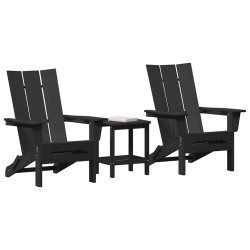 Chaise de jardin 3 pcs Noir 80.5 x 74.5 x 92 cm Polyéthylène 515329515329