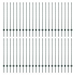 Poteau de clôture. 44 pcs Vert 160 cm Acier 515332515332