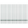 Poteau de clôture. 22 pcs Vert 180 cm Acier 515333515333