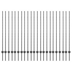Poteau de clôture. 22 pcs Gris 180 cm Acier 515344515344
