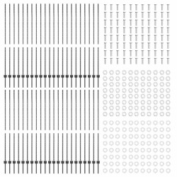 Poteau de clôture. 44 pcs Gris 200 cm Acier 515346515346