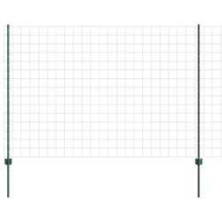 Clôture avec poteau Vert 1,5 x 10 m Acier 515349515349