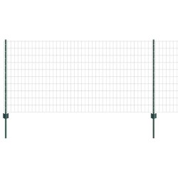 Clôture avec poteau Vert 1 x 25 m Acier et PVC 515351515351