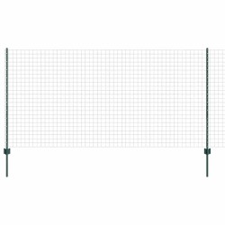 Clôture avec poteau Vert 1,2 x 25 m Acier et PVC 515353515353