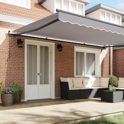 Auvent Rétractable Gris clair 500 × 300 cm Polyester et Acier 515369515369