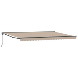 Cadre d'auvent Beige 500 × 300 cm Polyester avec revêtement PU 515373515373