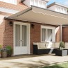 Cadre d'auvent Beige 500 × 300 cm Polyester avec revêtement PU 515373515373
