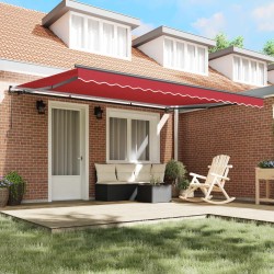 Auvent Rétractable Rouge 450 × 350 cm Polyester et Acier 515392515392