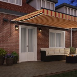 Auvent Rétractable jaune et orange 500 ×300 cm tissu 515412515412