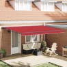Cadre d'auvent Rouge 450 × 300 cm Polyester avec revêtement PU 515435515435