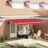 Auvent Rétractable Rouge 450 × 300 cm Tissu et acier 515436515436