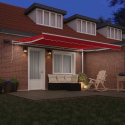 Auvent Rétractable Rouge 450 × 300 cm Tissu et acier 515436515436