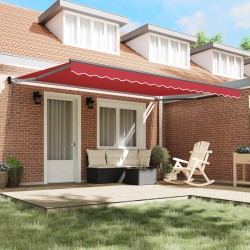Auvent Rouge 450 x 300 x 165 cm Polyester et métal 515437515437