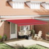 Auvent Rétractable Rouge 450 ×300 cm tissu 515440515440