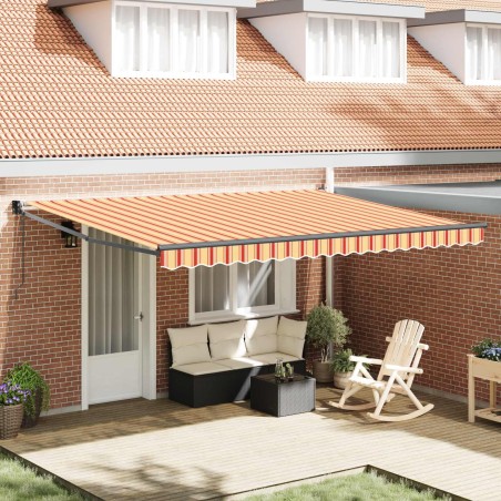 Auvent Jaune et Orange 450 x 300 x 165 cm Polyester et métal 515442515442