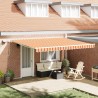 Auvent Rétractable avec jaune et orange 450 ×300 cm tissu 515444515444
