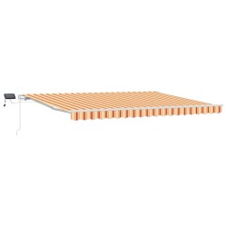 Auvent Rétractable avec jaune et orange 450 ×300 cm tissu 515444515444