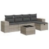 Salon de jardin 6 pcs avec coussins gris clair résine tressée 515475515475