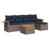 Salon de jardin 6 pcs avec coussins gris résine tressée 515476515476