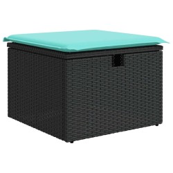 Salon de jardin 5 pcs avec coussins noir résine tressée 515477515477