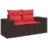 Salon de jardin avec coussins 5 pcs marron résine tressée 515478515478