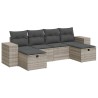 Salon de jardin 6 pcs avec coussins gris clair résine tressée 515484515484