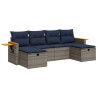 Salon de jardin 6 pcs avec coussins gris résine tressée 515492515492