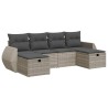 Salon de jardin 6 pcs avec coussins gris clair résine tressée 515493515493