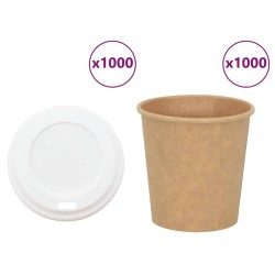 Tasses à café en papier avec couvercles 1000 pcs 4oz 100ml 515497515497
