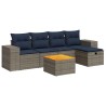 Salon de jardin 6 pcs avec coussins gris résine tressée 515508515508