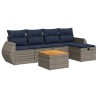 Salon de jardin 6 pcs avec coussins gris résine tressée 515511515511
