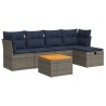 Salon de jardin 6 pcs avec coussins gris résine tressée 515512515512