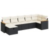 Salon de jardin 7 pcs avec coussins noir résine tressée 515514515514
