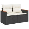 Salon de jardin 7 pcs avec coussins noir résine tressée 515514515514