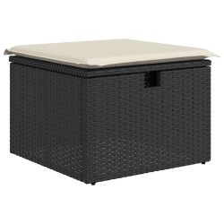 Salon de jardin 7 pcs avec coussins noir résine tressée 515514515514