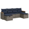 Salon de jardin 6 pcs avec coussins gris résine tressée 515515515515