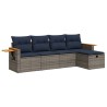 Salon de jardin 5 pcs avec coussins gris résine tressée 515519515519