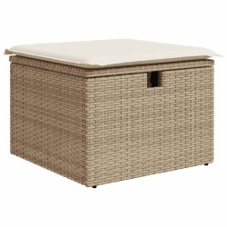 Salon de jardin avec coussins 6 pcs beige résine tressée 515521515521